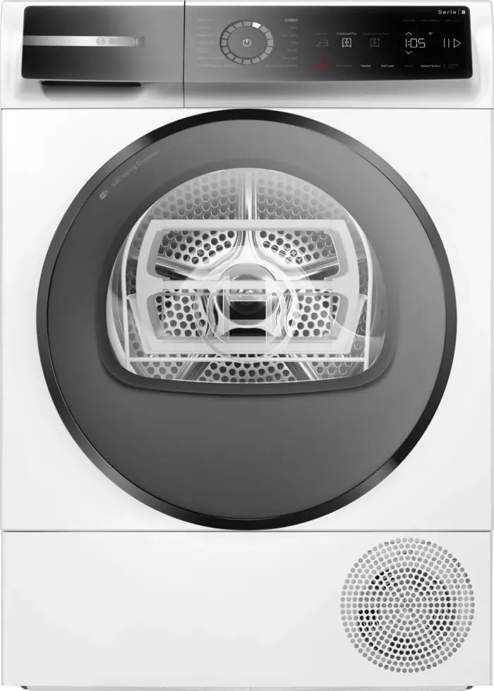 Bosch Serie 8 WQB246DLSN kurutucu Solo Önden yüklemeli 9 kg Beyaz Kurutma Makinesi