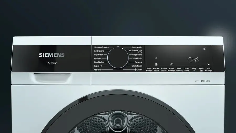 Siemens iQ500 WQ33G2D00 kurutucu Solo Önden yüklemeli 8 kg Beyaz Thumbnail 1