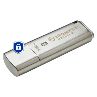 Kingston Technology IronKey Locker+ 50 IKLP50/256GB 256 GB USB 3.2 Flash Bellek Thumbnail 1