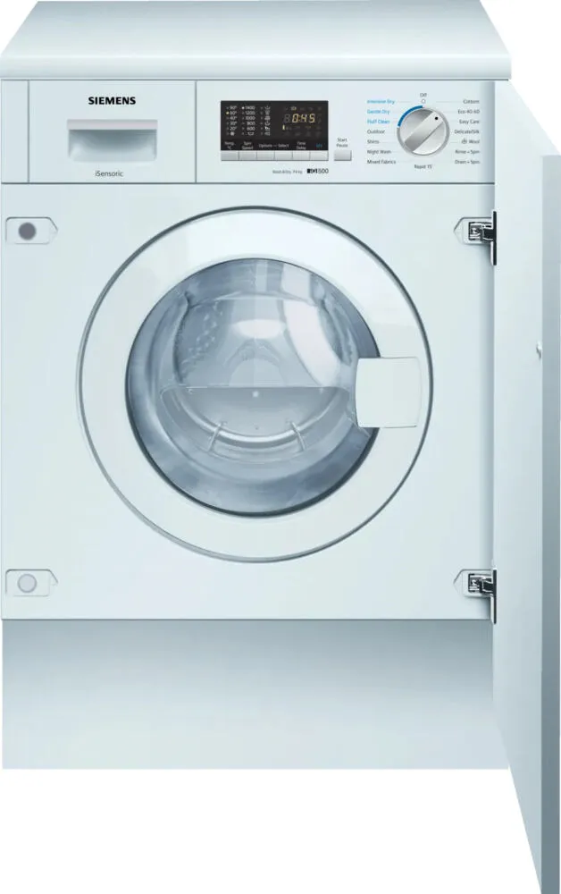 Siemens iQ500 WK14D543GB çamaşır kurutma makinesi Ankastre Önden yüklemeli Beyaz Kurutmalı Çamaşır Makinesi