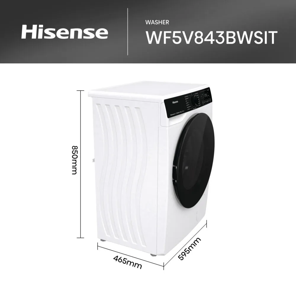 Hisense WF5V843BWSIT 8 kg 1400 Devir Çamaşır Makinesi Thumbnail 2