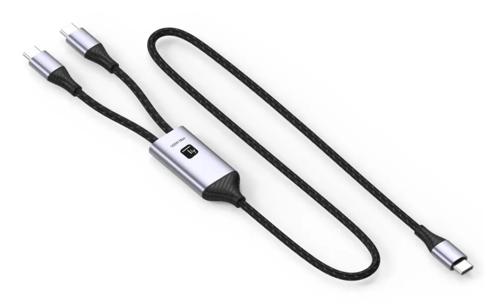 Techly ICOC MU2C-2C100W USB C to 2 x USB C (1,5 m) USB Kablosu Thumbnail 1