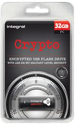 Integral INFD32GBSPLBKCRYPTGS USB flash sürücü 32 GB A tipi USB 2.0 Siyah Thumbnail 1