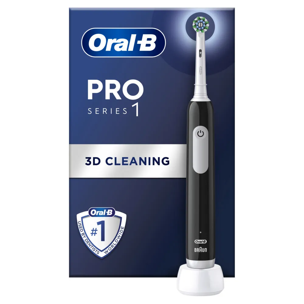 Oral-B Pro 1 Cross Action Yetişkin Döner-titreşimli diş fırçası Siyah Şarjlı Diş Fırçaları