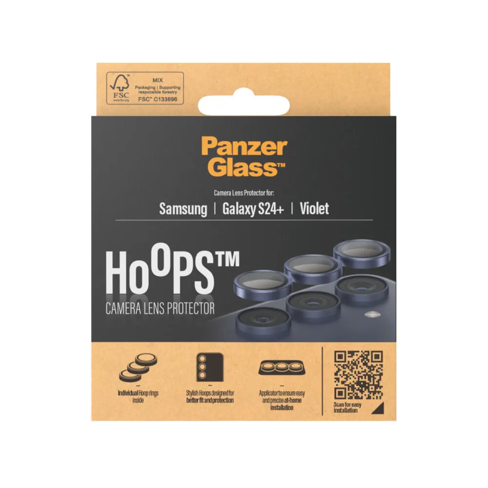 PanzerGlass® Hoops® Camera Lens Protector Violet Samsung Galaxy S24+ 1240 Thumbnail 4