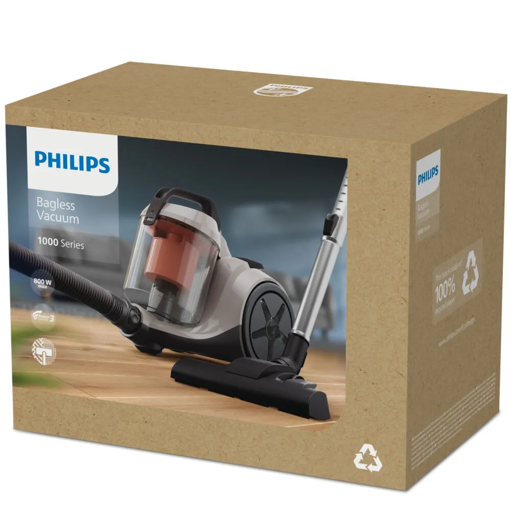 Philips 1000 series XB1112/10R1 elektrik süpürgesi 1,3 l Silindir vakum Kuru 800 W Torbasız Thumbnail 1