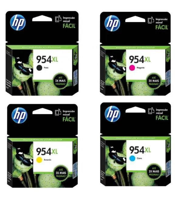 HP 954XL mürekkep kartuşu 1 adet Orijinal Yüksek (XL) Verimli Siyah, Cam Göbeği, Macenta, Sarı