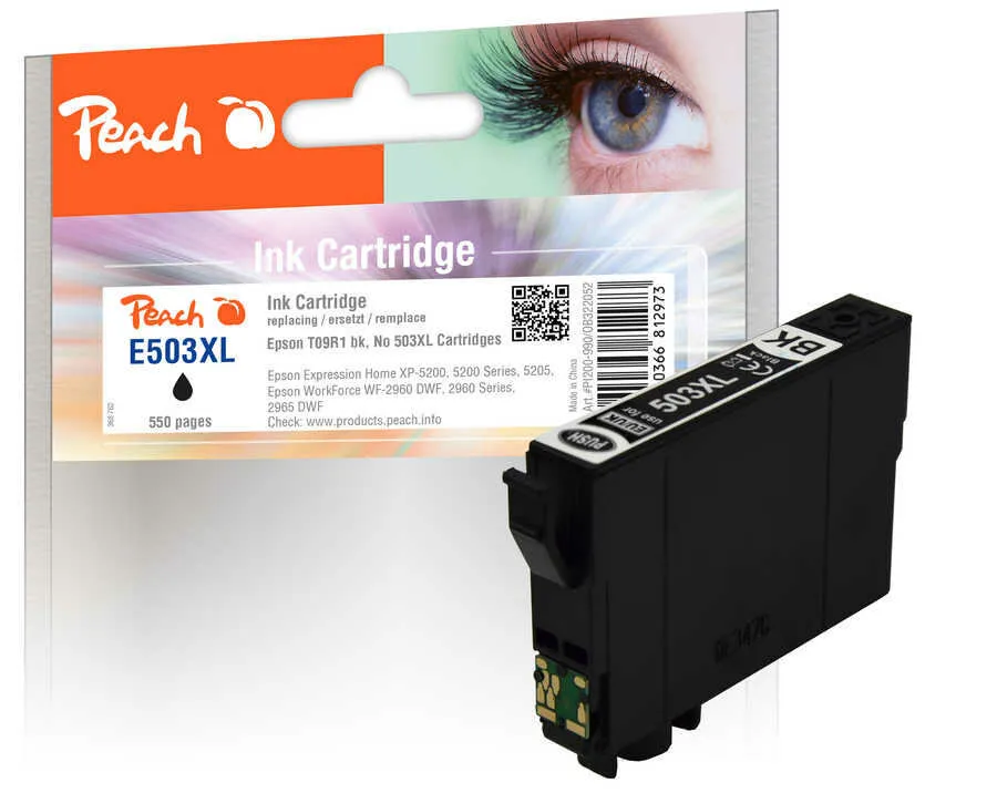 Peach 322052 mürekkep kartuşu 1 adet Uyumlu Siyah