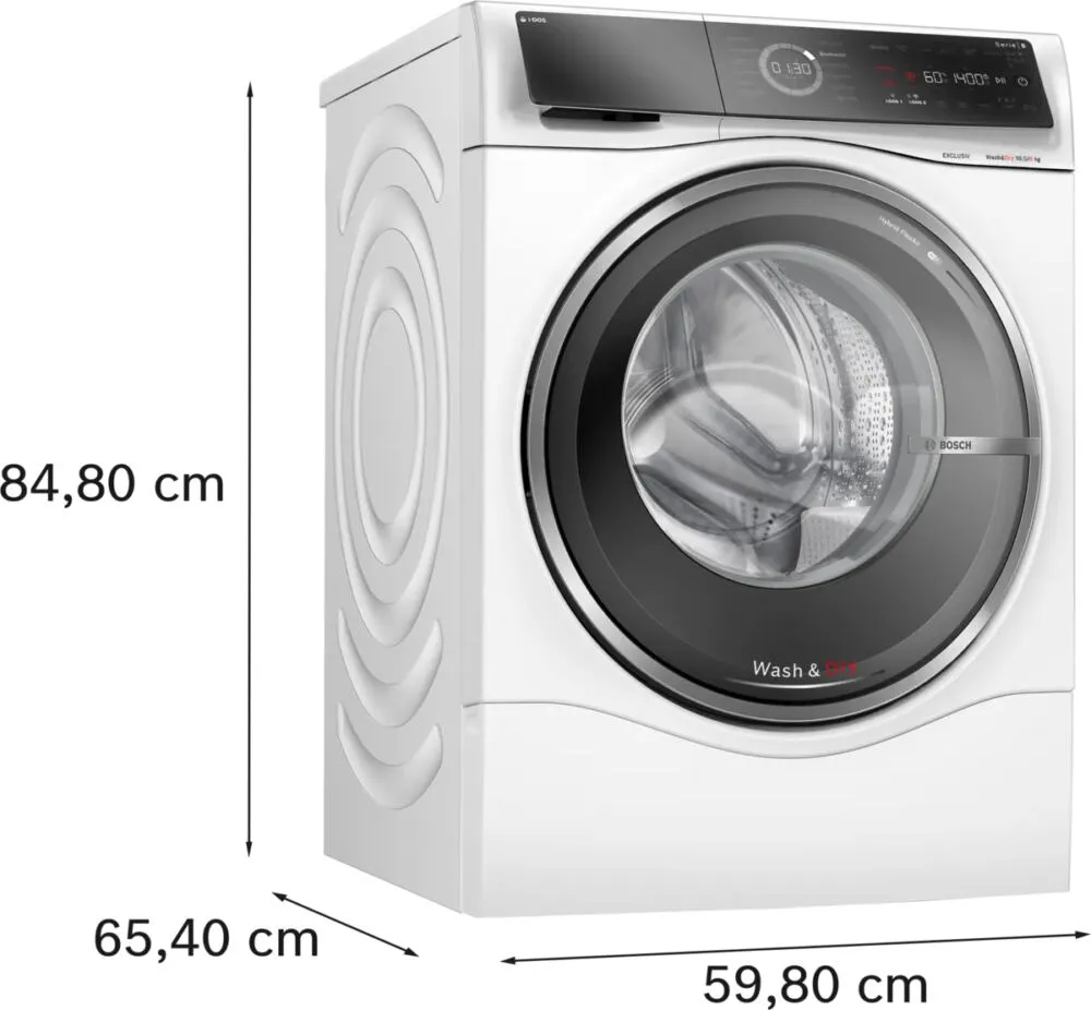 Bosch Serie 8 WNC254A90 çamaşır kurutma makinesi Solo Önden yüklemeli Beyaz Thumbnail 4