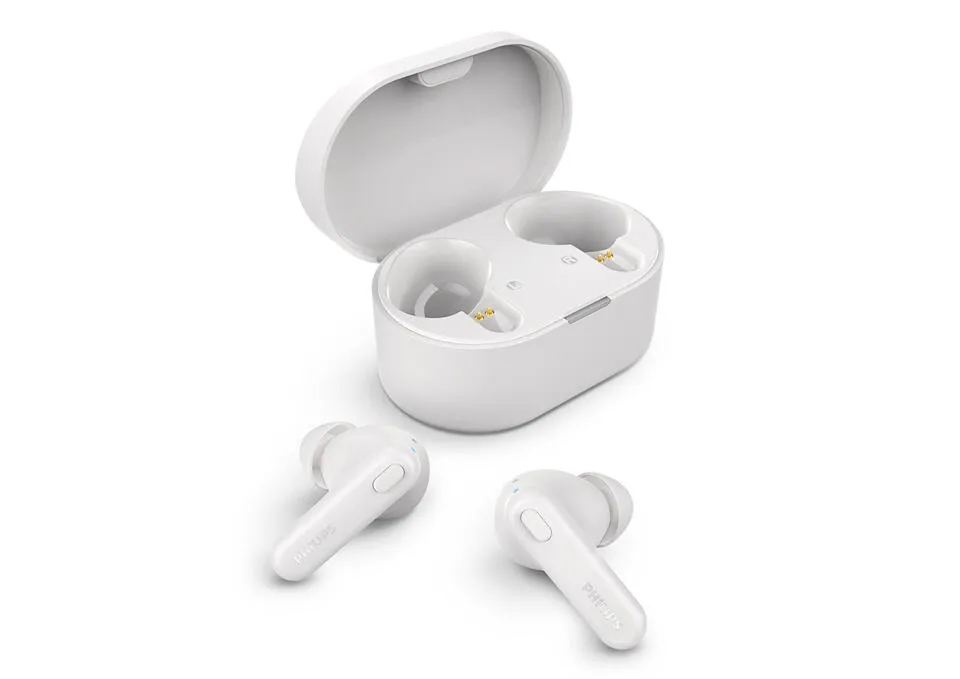 Philips TAT1108WT/00 kulaklık ve mikrofonlu kulaklık Kablosuz Kulak içi Aramalar/Müzik Bluetooth Beyaz