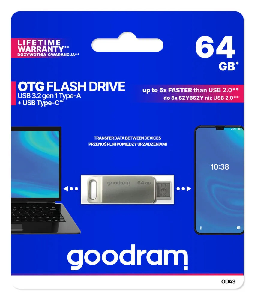 Goodram ODA3 64 GB ODA3-0640S0R11 Type-C USB 3.2 Flash Bellek Thumbnail 10