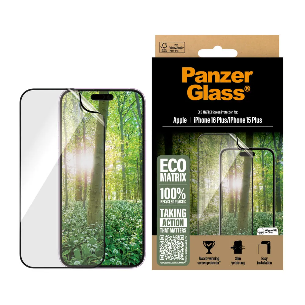 PanzerGlass® ECO MATRIX Screen Protector iPhone 16 Plus | 15 Plus | Ultra-Wide Fit 2871 Thumbnail 2
