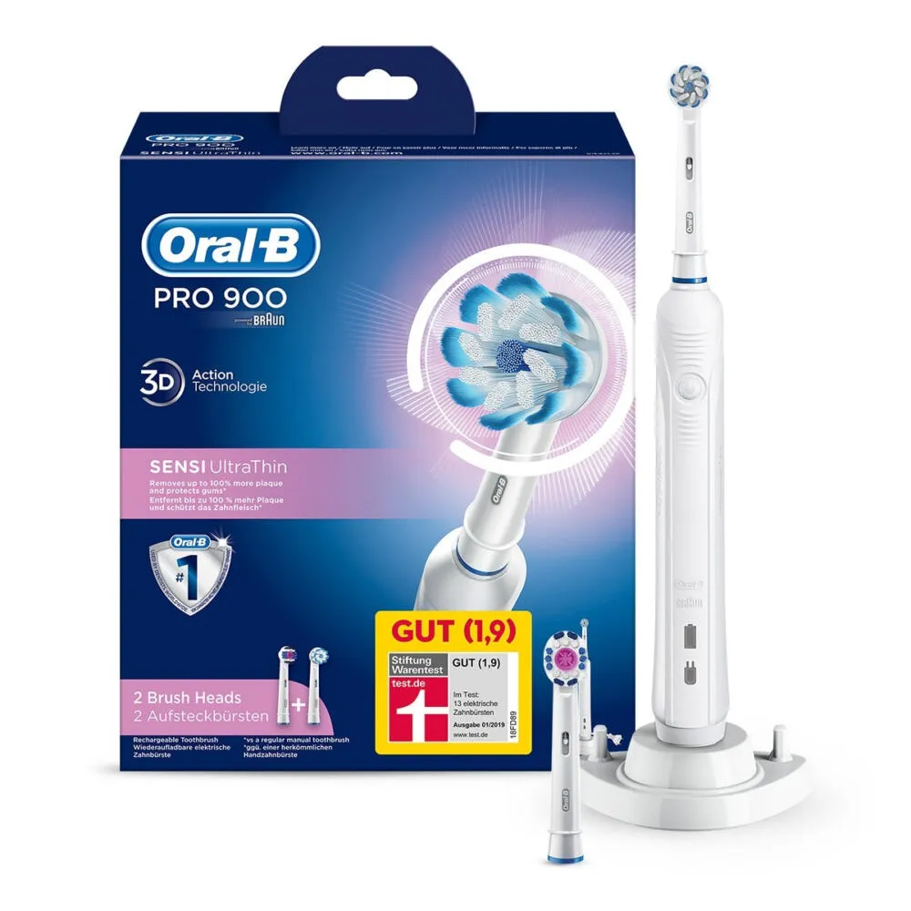 Oral-B PRO 900 Sensi UltraThin Yetişkin Beyaz Şarjlı Diş Fırçaları