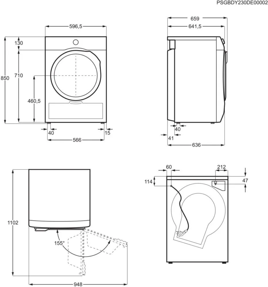 Electrolux EW7HA59GY 916 900 042 9 kg Isı Pompalı Kurutma Makinesi Thumbnail 8