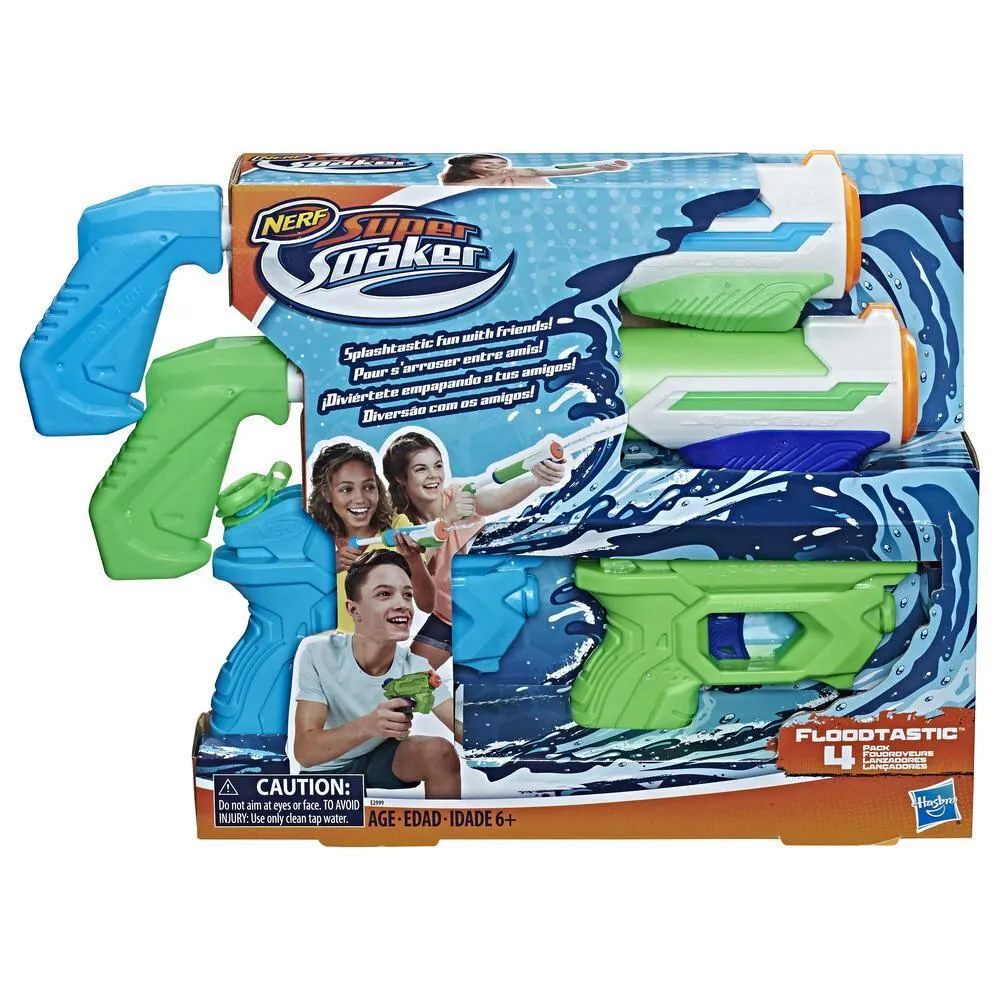 Hasbro Nerf Super Soaker - 4 Floodtastic (pack da 4 blaster) E2999 Thumbnail 2