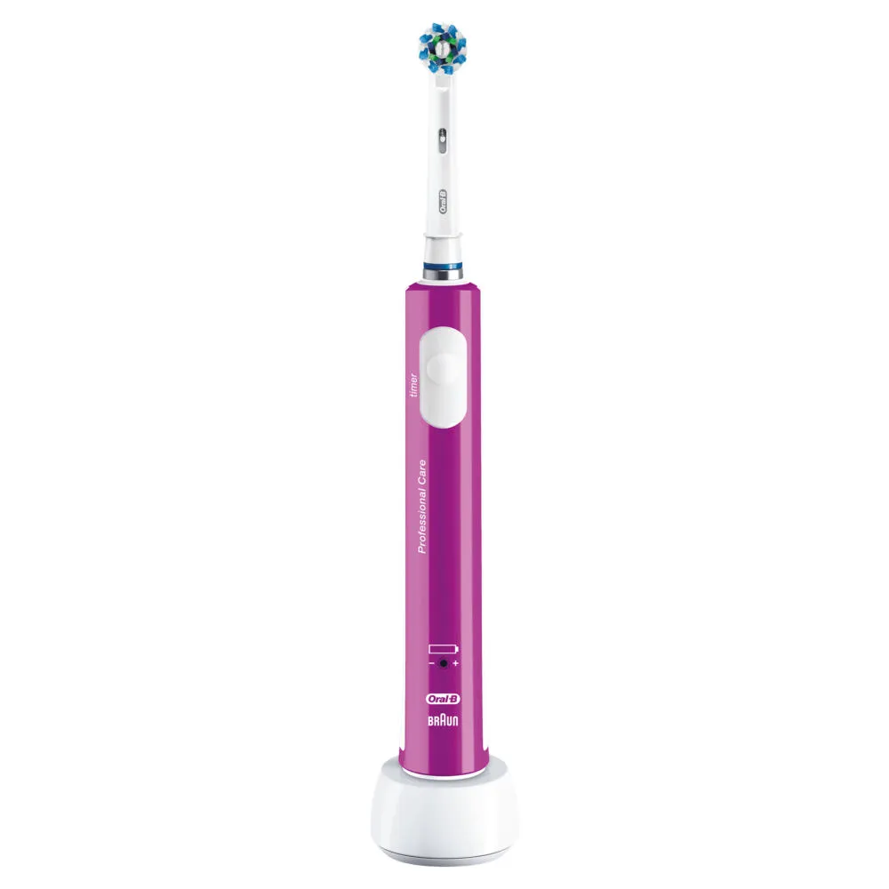 Oral-B PRO 80265135 elektrikli diş fırçası Yetişkin Döner-titreşimli diş fırçası Mor, Beyaz Şarjlı Diş Fırçaları
