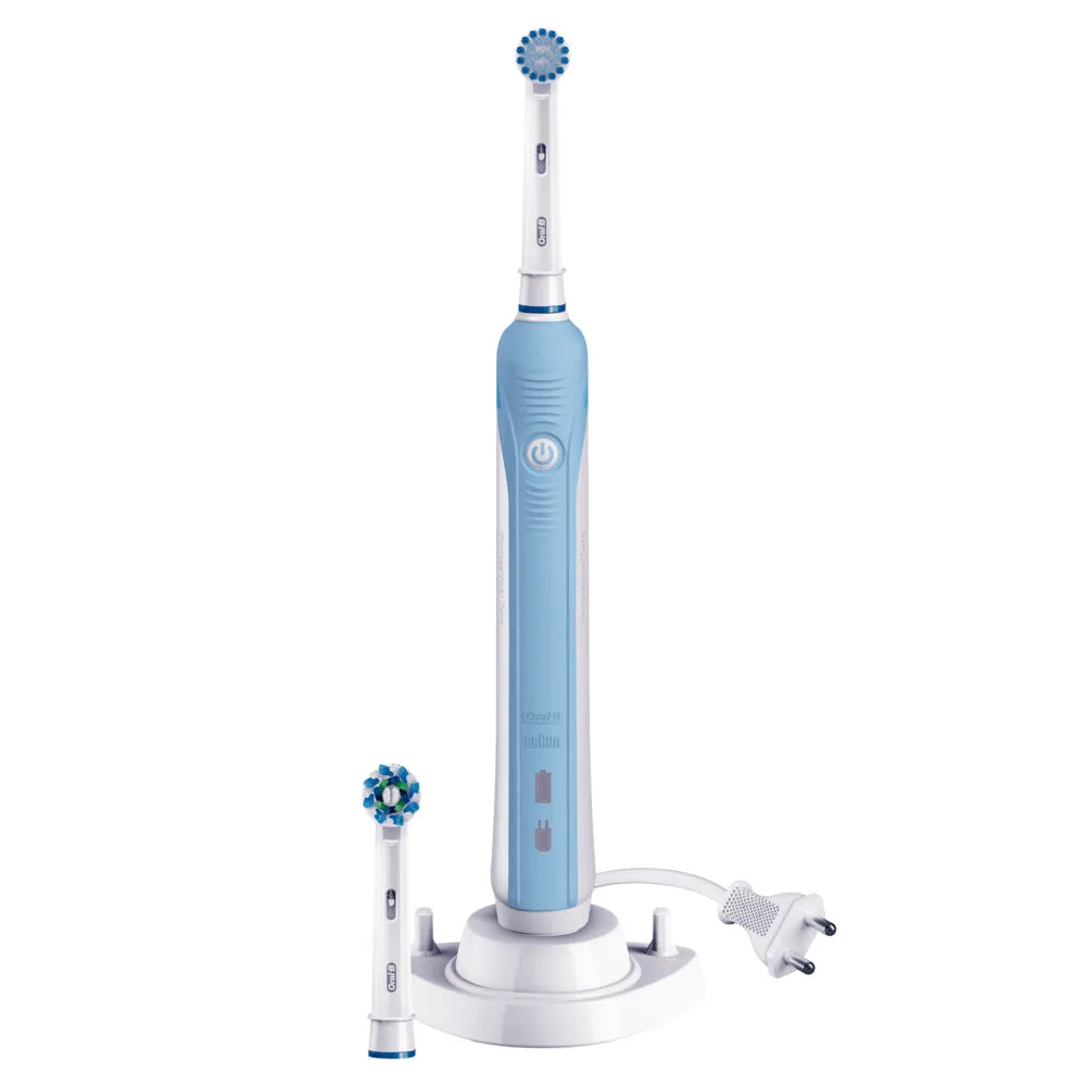 Oral-B PRO 80265348 elektrikli diş fırçası Yetişkin Döner-titreşimli diş fırçası Mavi Şarjlı Diş Fırçaları