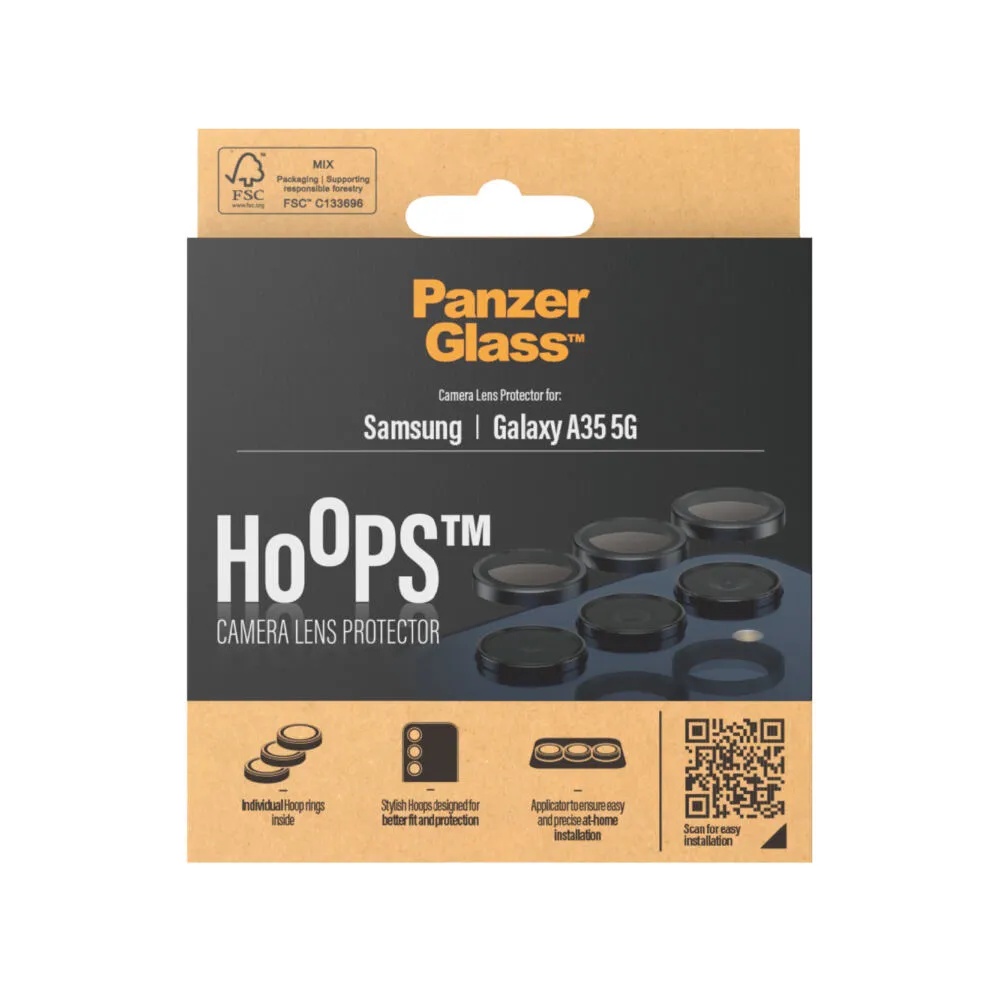 PanzerGlass® Hoops® Camera Lens Protector Black Samsung Galaxy A35 5G 1226 Thumbnail 4