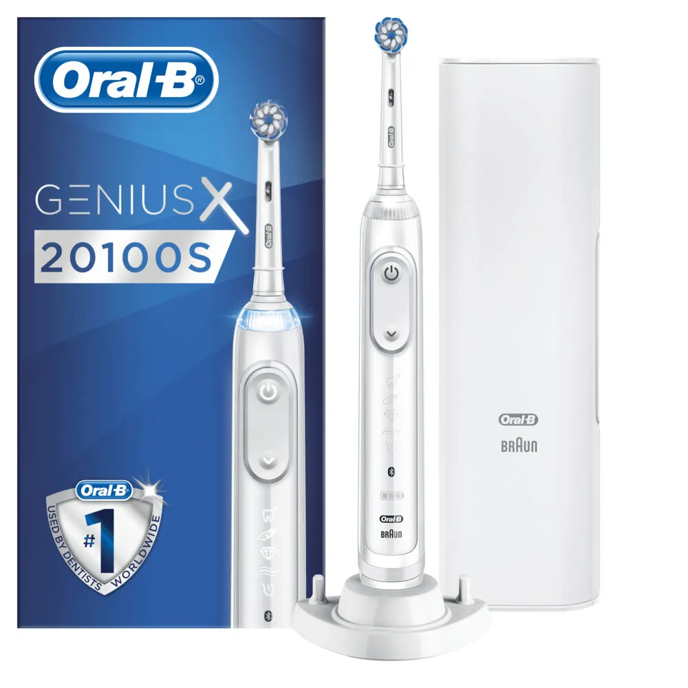 Oral-B Genius X 80324760 elektrikli diş fırçası Yetişkin Döner-titreşimli diş fırçası Beyaz Şarjlı Diş Fırçaları