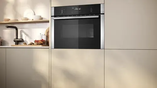 Neff N 50 C1AMG84N1B fırın 44 l Siyah, Paslanmaz çelik Thumbnail 4