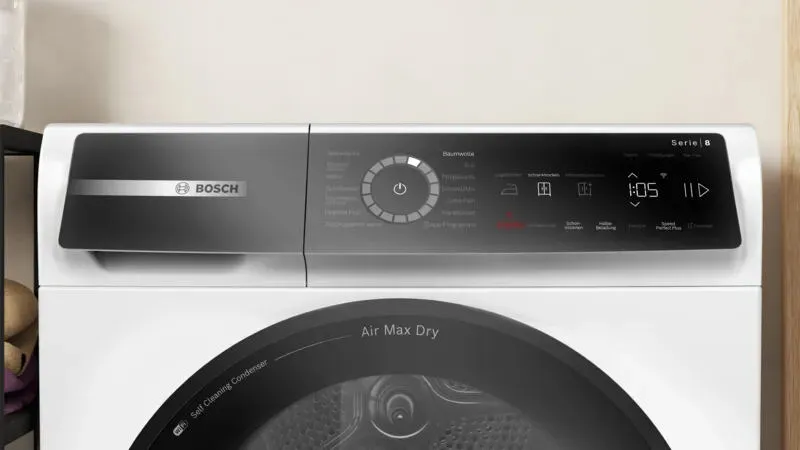 Bosch Serie 8 WRB247C40 kurutucu Solo Önden yüklemeli 9 kg Beyaz Thumbnail 1