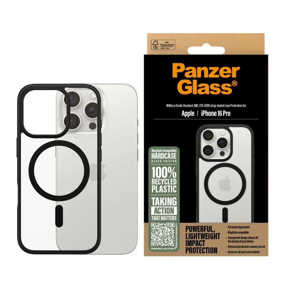 PanzerGlass® HardCase Transparent w. Black MagSafe & Frame iPhone 16 Pro 1302 Thumbnail 2