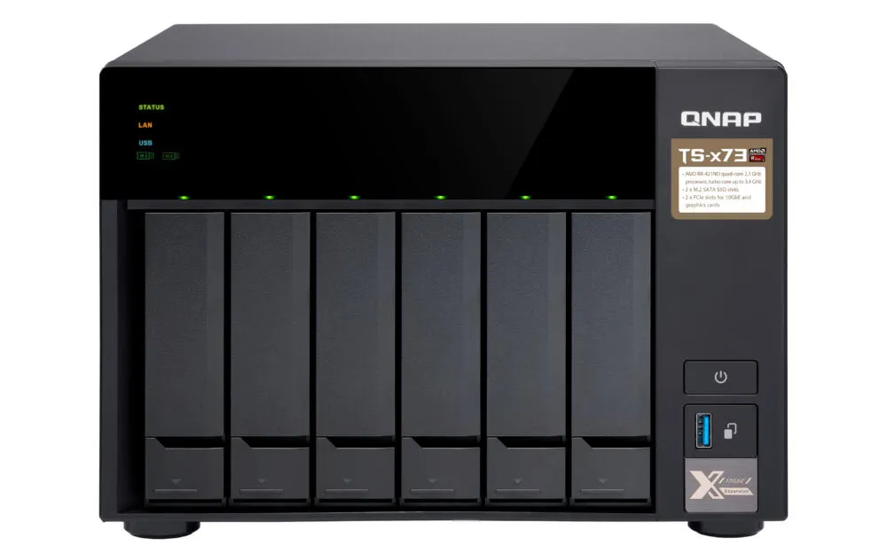 QNAP TS-673 NAS Dikey (Tower) AMD Embedded R-Series SoC RX-421ND 4 GB DDR4 Siyah