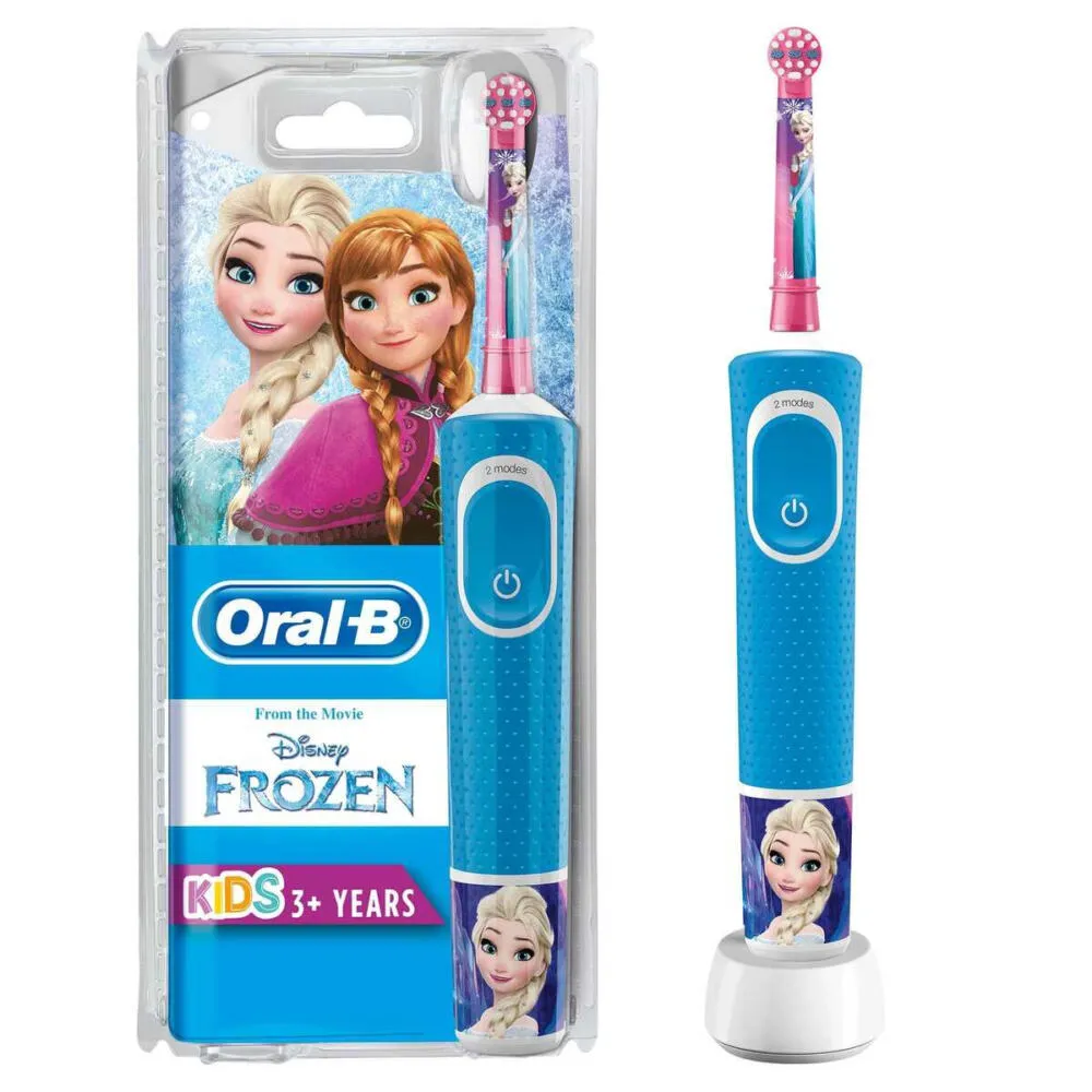 Oral-B Stages Power D100 Frozen Çocuk Döner diş fırçası Mavi, Beyaz Şarjlı Diş Fırçaları