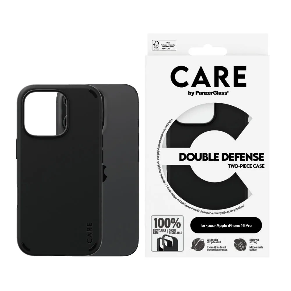 PanzerGlass CARE by PanzerGlass® Feature Case Double Defense Black iPhone 16 Pro 1334CA Thumbnail 1