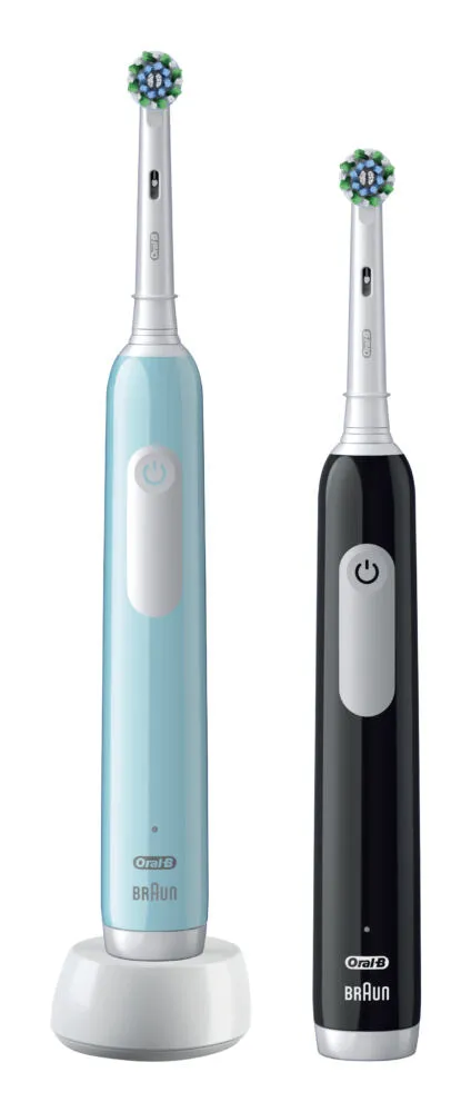 Oral-B Pro 1 PRO1CRSDUO elektrikli diş fırçası Yetişkin Döner-titreşimli diş fırçası Siyah, Turkuaz, Beyaz Şarjlı Diş Fırçaları