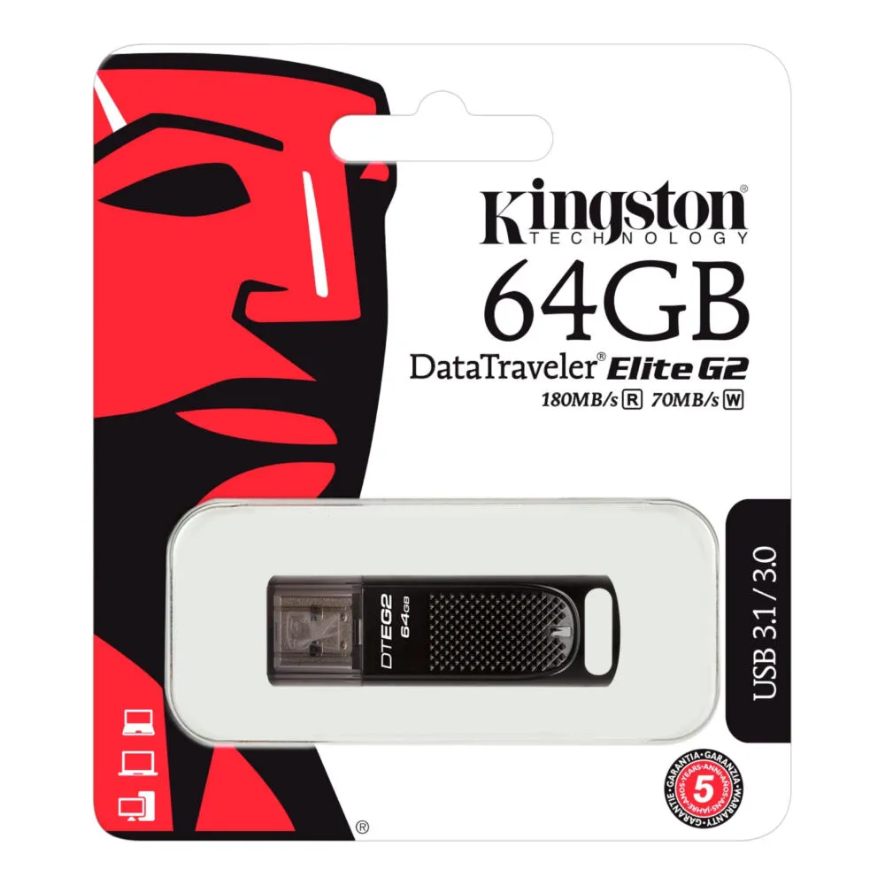 Kingston Technology Elite G2 Co-logo 64 GB DTEG2/64GBCL USB 3.2 Flash Bellek USB Flash Sürücüleri Thumbnail 4