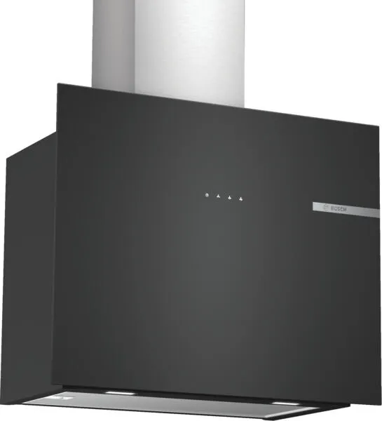 Bosch Serie 4 DWF65AJ60T ocak bacası Duvara monteli Siyah 649 m³/Saat Davlumbaz ve Aspiratö