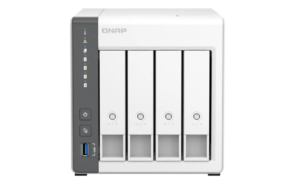 QNAP TS-433 NAS Dikey (Tower) Cortex-A55 4 GB 48 TB HDD QNAP Turbo System Beyaz