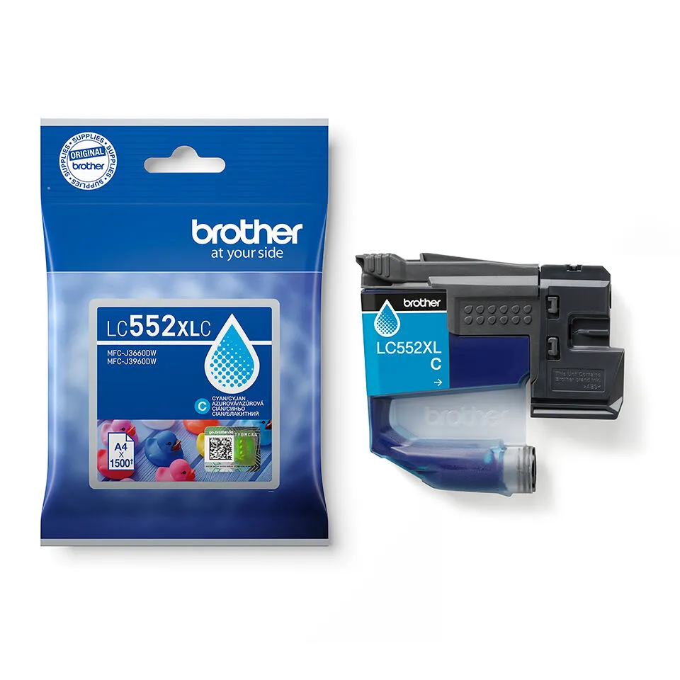 Brother LC552XLC mürekkep kartuşu 1 adet Orijinal Cam Göbeği Thumbnail 2