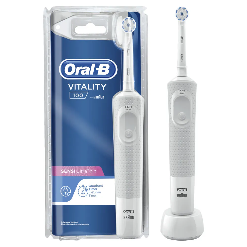 Oral-B Vitality 80333726 elektrikli diş fırçası Yetişkin Döner-titreşimli diş fırçası Beyaz Şarjlı Diş Fırçaları