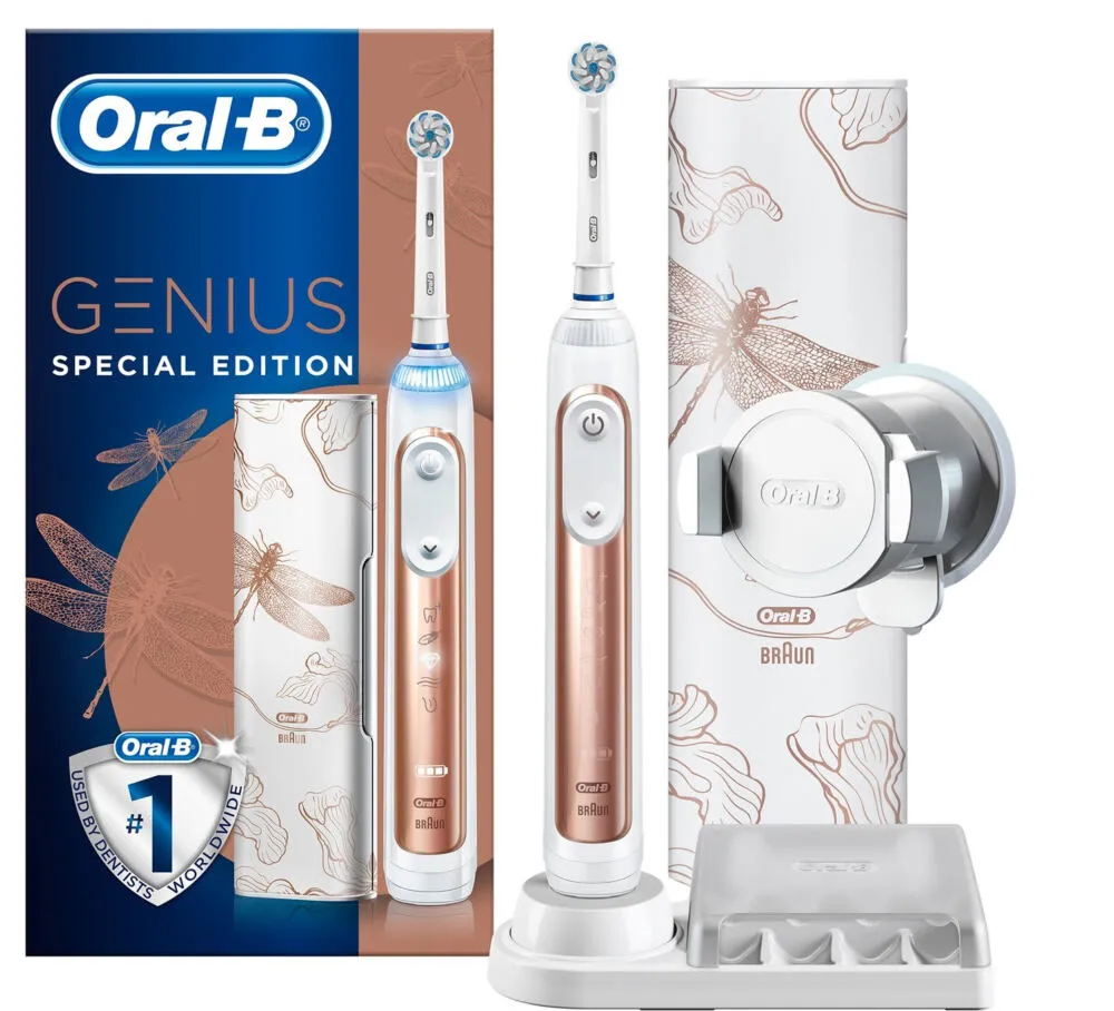 Oral-B Genius 10000 Yetişkin Döner-titreşimli diş fırçası Pembe Altın Rengi Şarjlı Diş Fırçaları