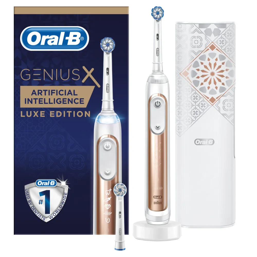 Oral-B Genius X 20000N Yetişkin Döner diş fırçası Pembe Altın Rengi Şarjlı Diş Fırçaları