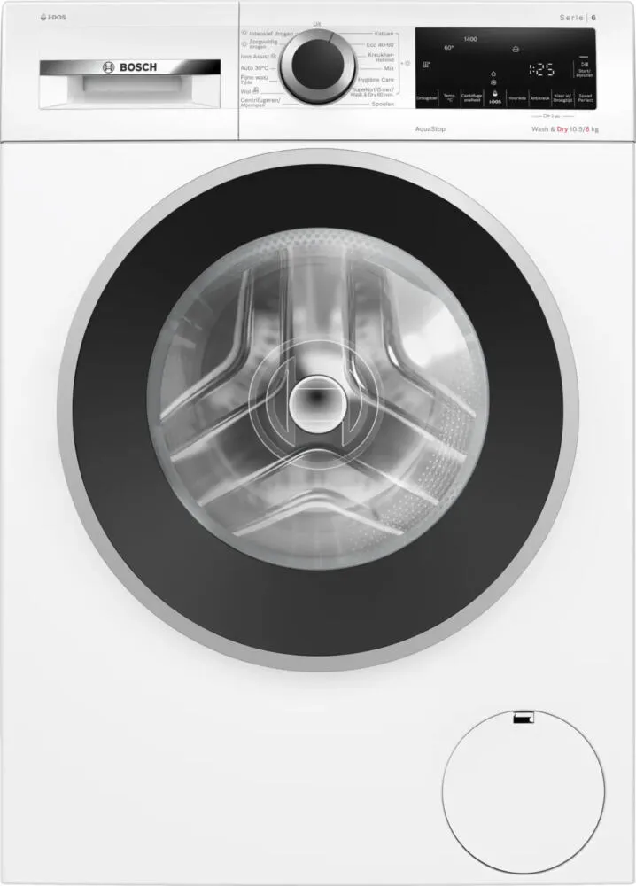 Bosch Serie 6 WNG254A7NL çamaşır kurutma makinesi Solo Önden yüklemeli Beyaz Kurutmalı Çamaşır Makinesi