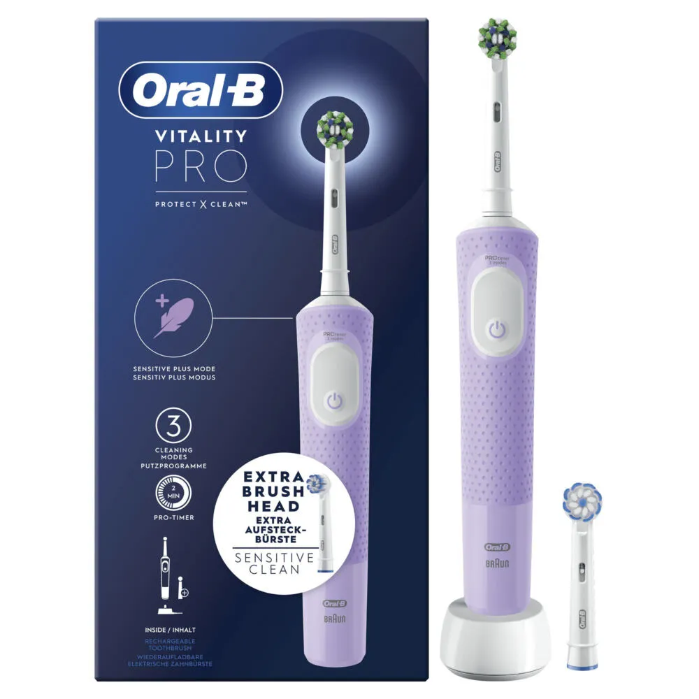 Oral-B Vitality Pro Yetişkin Döner-titreşimli diş fırçası Mor Şarjlı Diş Fırçaları