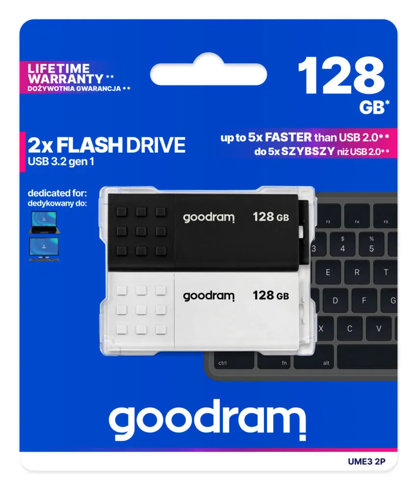 Goodram 2-PACK UME3-1280MXR11-2P 256 GB USB 3.2 Flash Bellek Thumbnail 4
