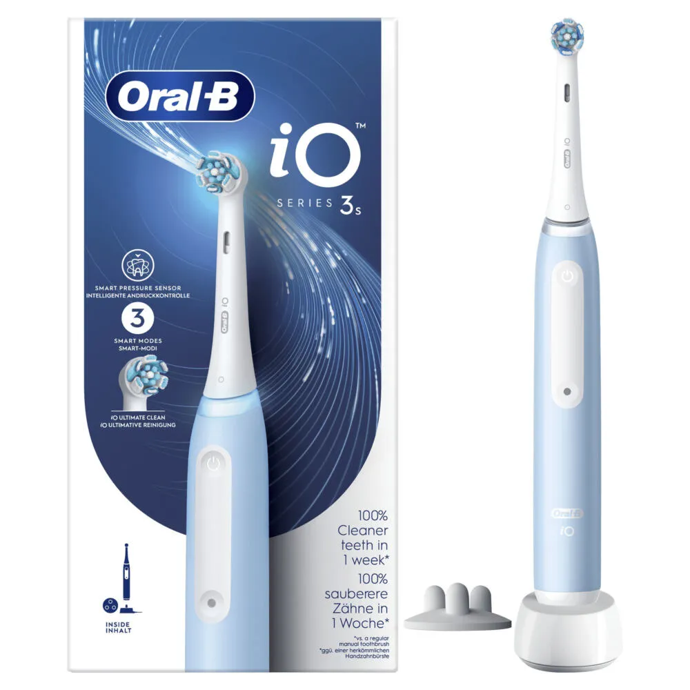 Oral-B iO 3 Yetişkin Titreşimli diş fırçası Açık Mavi Şarjlı Diş Fırçaları