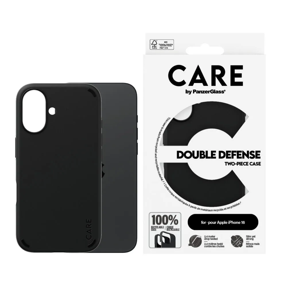 PanzerGlass CARE by PanzerGlass® Feature Case Double Defense Black iPhone 16 1333CA Thumbnail 1