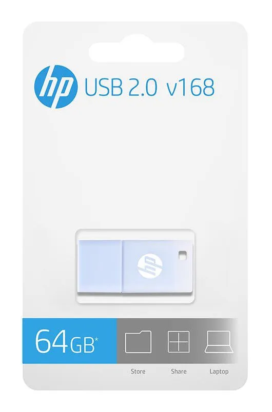 HP v168 USB flash sürücü 64 GB A tipi USB 2.0 Mavi Thumbnail 6