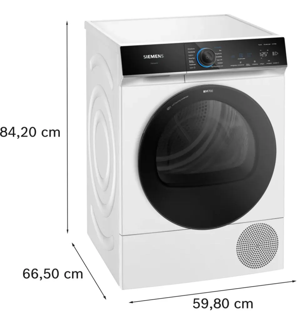 Siemens iQ700 WQ46B2DEX kurutucu Solo Önden yüklemeli 9 kg Beyaz Thumbnail 4