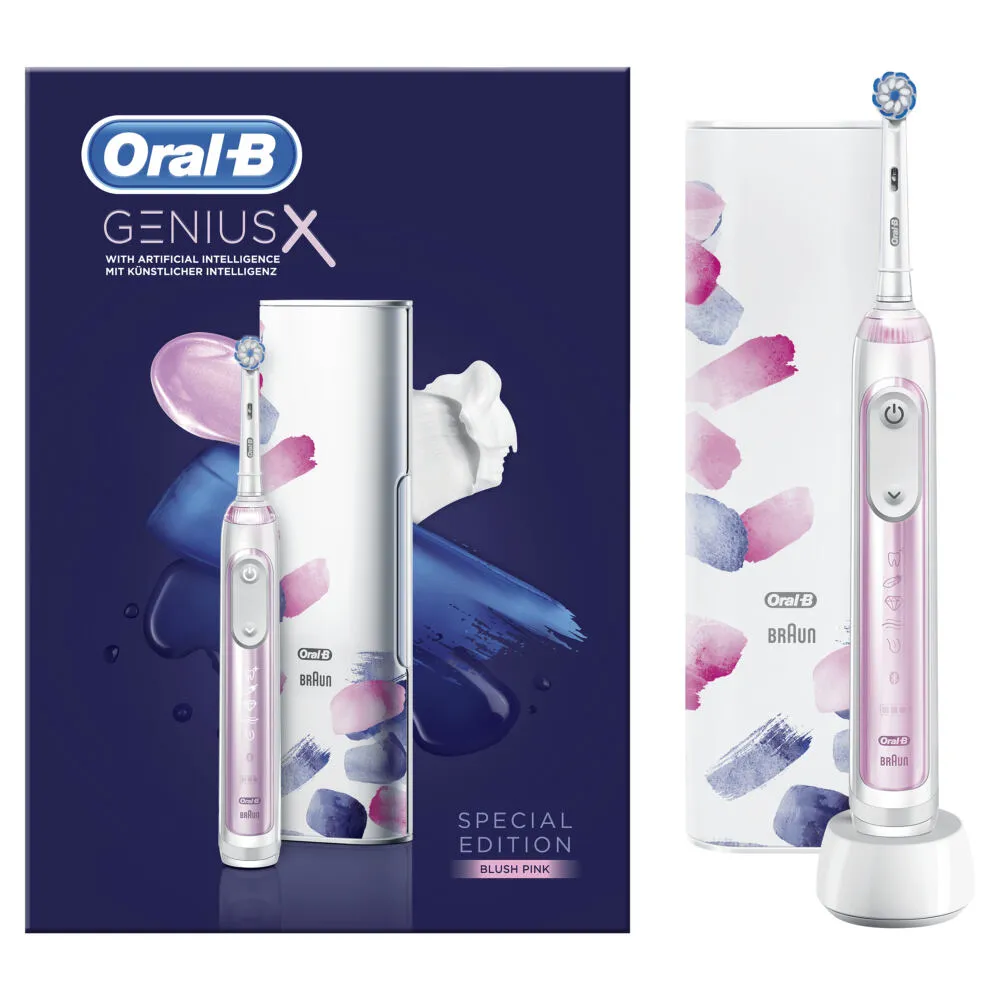 Oral-B Genius 80333043 elektrikli diş fırçası Yetişkin Döner-titreşimli diş fırçası Gümüş, Beyaz Şarjlı Diş Fırçaları