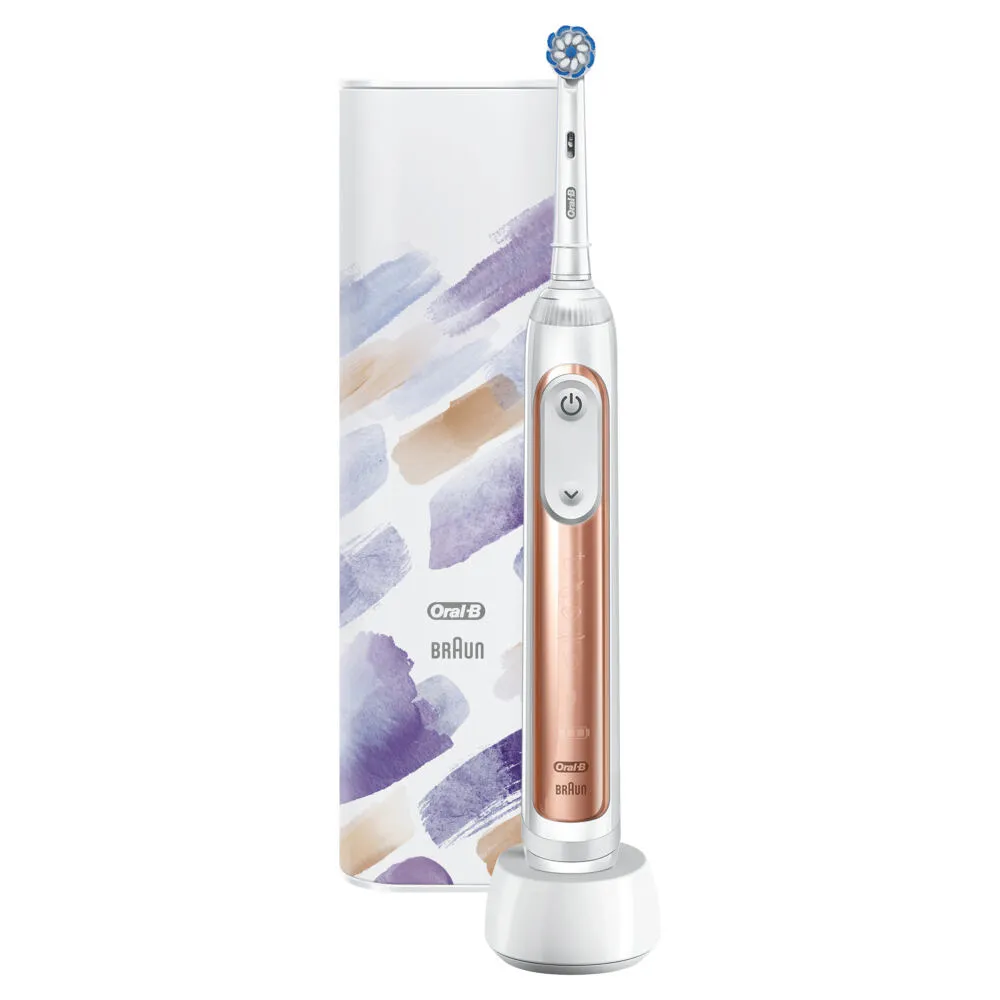 Oral-B Genius 80333053 elektrikli diş fırçası Yetişkin Döner-titreşimli diş fırçası Mavi, Kırmızı Şarjlı Diş Fırçaları
