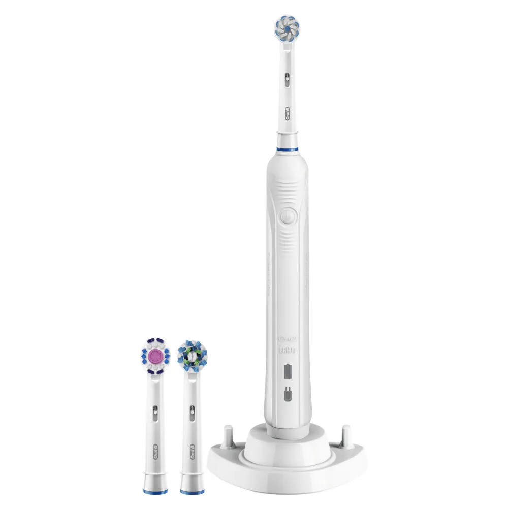 Oral-B PRO 80333879 elektrikli diş fırçası Yetişkin Döner-titreşimli diş fırçası Beyaz Şarjlı Diş Fırçaları