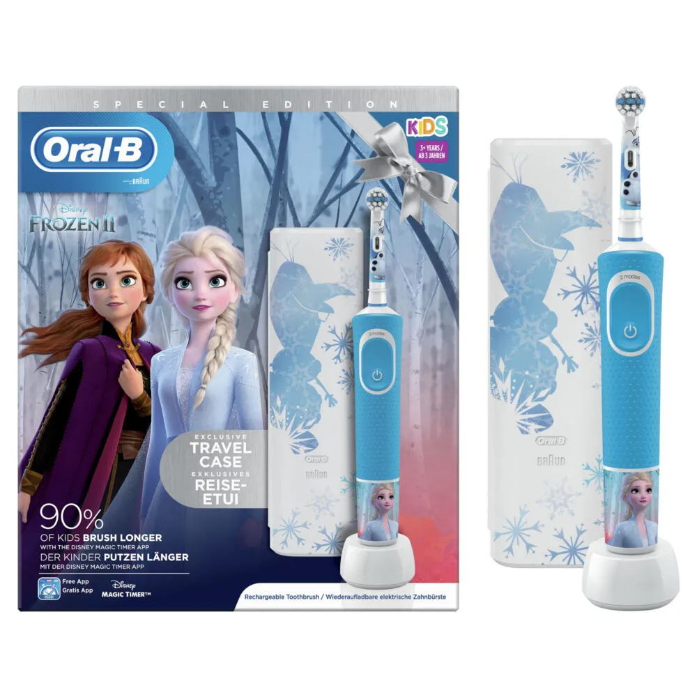 Oral-B Kids Frozen II Çocuk Döner diş fırçası Mavi, Beyaz Şarjlı Diş Fırçaları