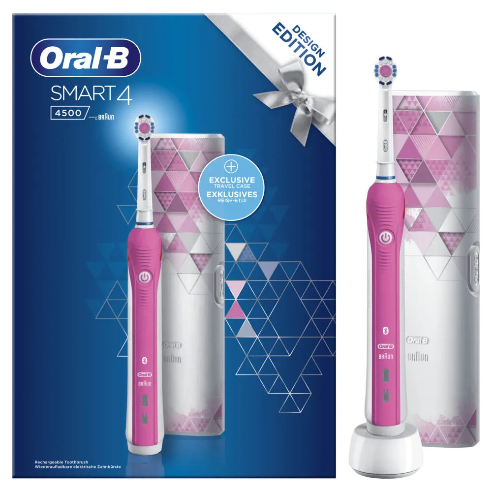 Oral-B 80337296 elektrikli diş fırçası Yetişkin Döner-titreşimli diş fırçası Pembe, Beyaz Şarjlı Diş Fırçaları