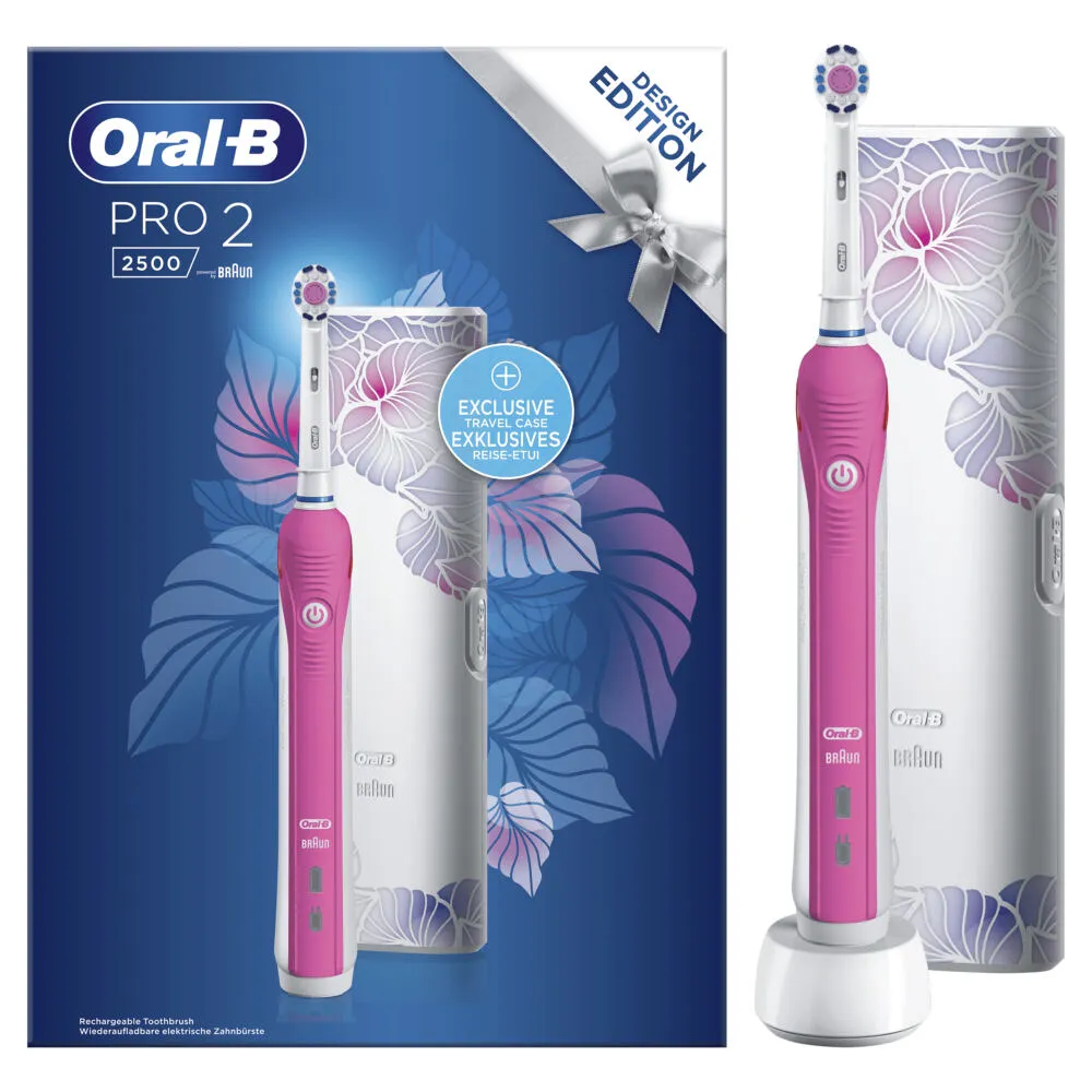 Oral-B PRO 2 2500 Yetişkin Döner diş fırçası Pembe, Beyaz Şarjlı Diş Fırçaları